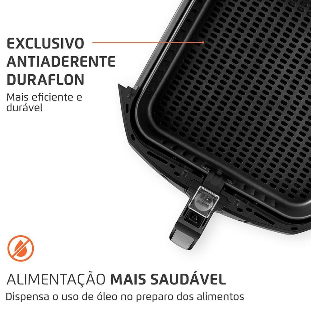 Fritadeira Elétrica Sem Óleo Air Fryer Mondial Mega Family AFN-80-BI 8L Preta/Inox - 7