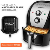 Fritadeira Elétrica Sem Óleo Air Fryer Mondial Mega Family AFN-80-BI 8L Preta/Inox - 3