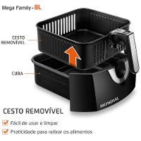 Fritadeira Elétrica Sem Óleo Air Fryer Mondial Mega Family AFN-80-BI 8L Preta/Inox - 5