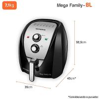 Fritadeira Elétrica Sem Óleo Air Fryer Mondial Mega Family AFN-80-BI 8L Preta/Inox - 9