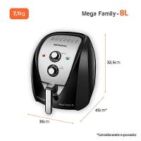 Fritadeira Elétrica Sem Óleo Air Fryer Mondial Mega Family AFN-80-BI 8L Preta/Inox - 10