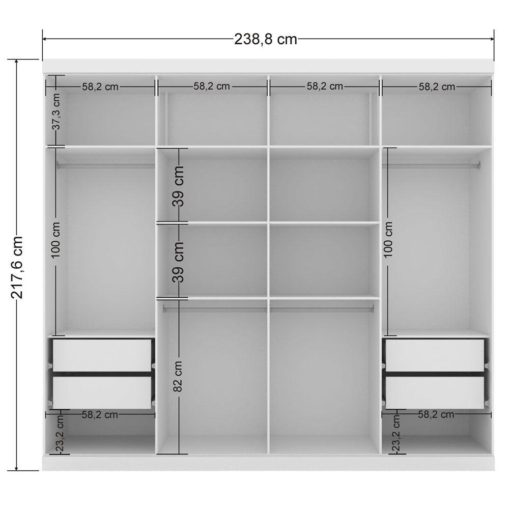 Guarda-Roupa Casal Santos Andirá Havana Master Vip com 8 Portas e 4 Gavetas - 3