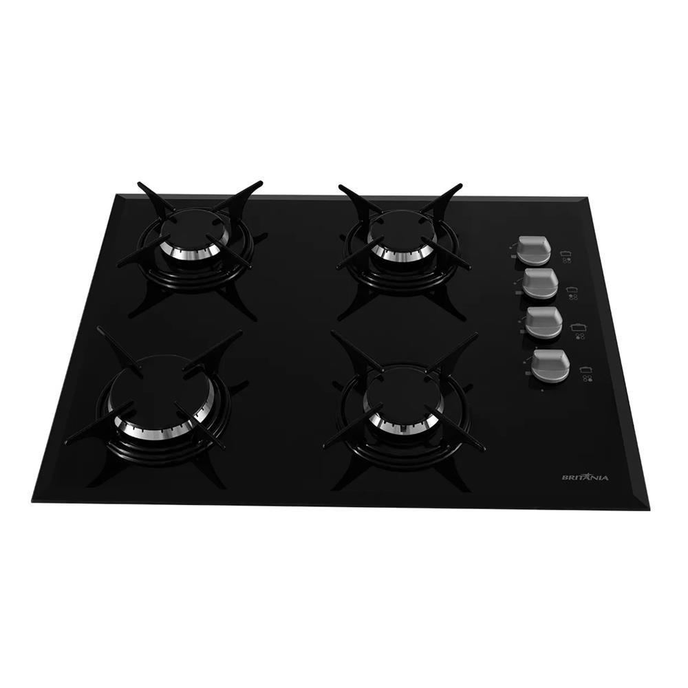 Cooktop a Gás Britânia 4 Bocas BCT4P Bivolt – Preto - 1