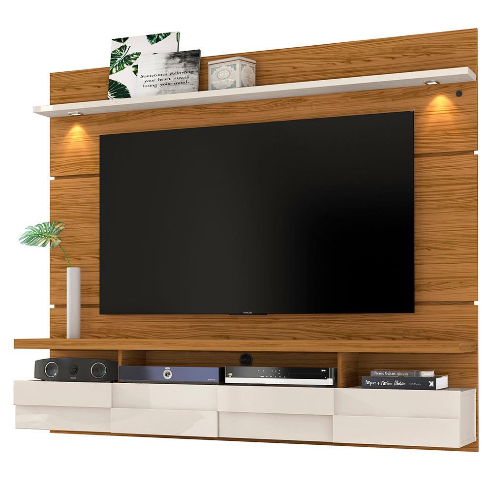 Painel com Bancada Suspensa Madetec Lana com 1,82 cm de Largura, Ideal para TV de Até 60” - 2