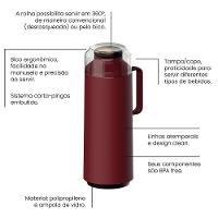 Garrafa Térmica Tramontina Exata em Polipropileno Vinho – 1 L - 5