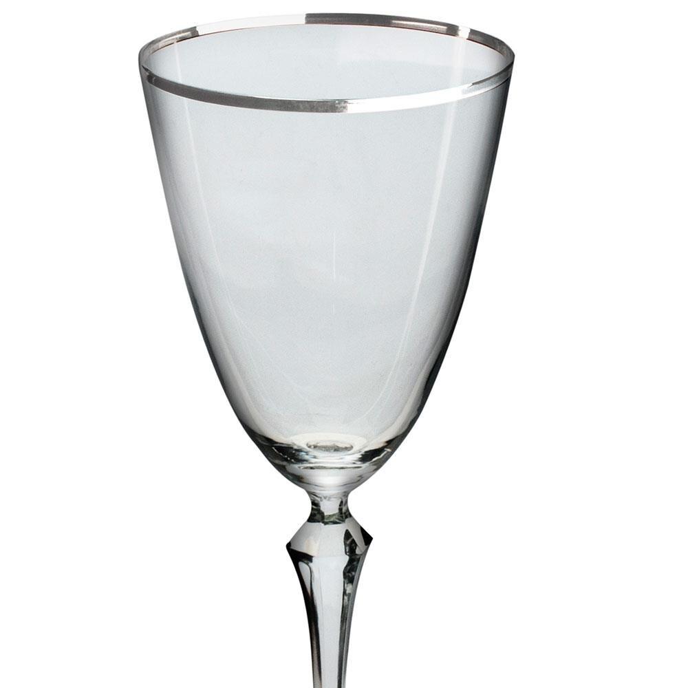 Conjunto de Taças para Água Bohemia Silver Rim 350ml - 6 Peças - 4