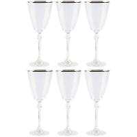 Conjunto de Taças para Água Bohemia Silver Rim 350ml - 6 Peças - 1