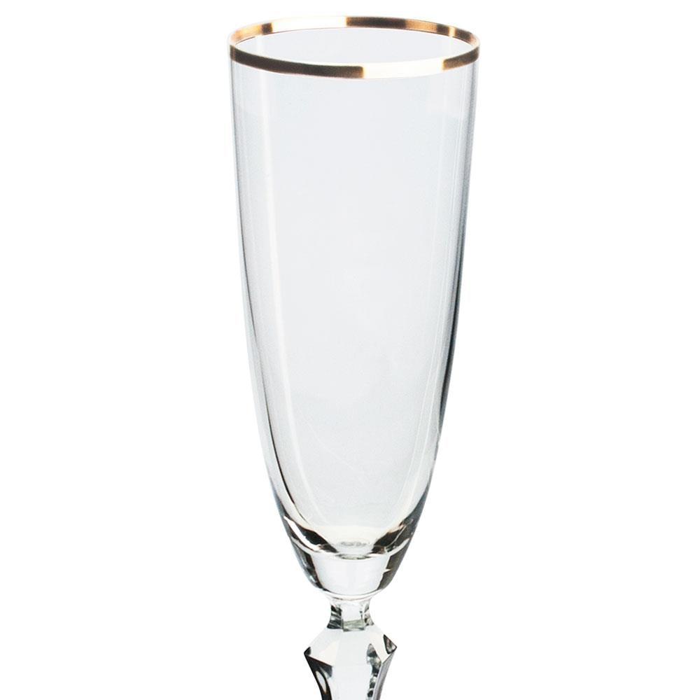 Conjunto de Taças para Champanhe Bohemia Elizabeth em Cristal Ecológico Silver Rim 200 ml – 6 Peças - 3