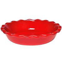 Travessa Redonda com Borda Emile Henry em Cerâmica 26x26 cm - Vermelha - 1