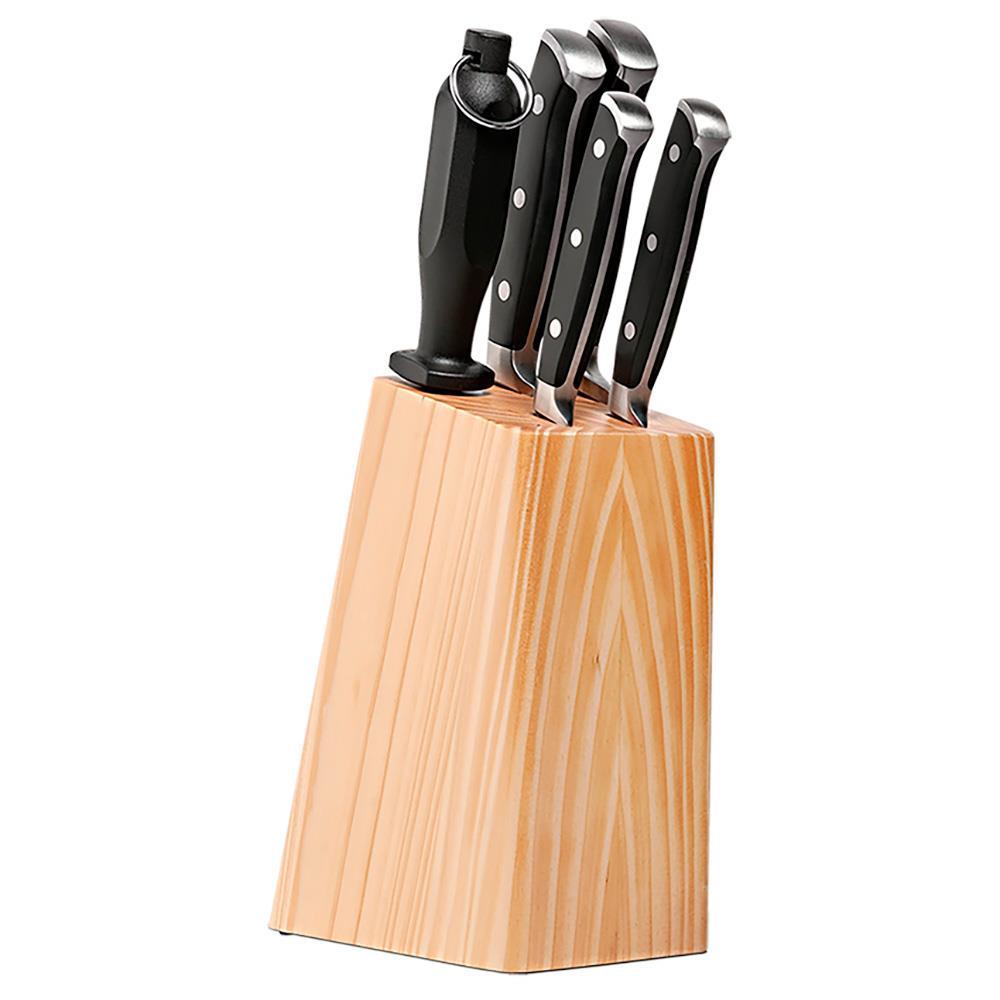 Conjunto de Facas Brinox em Aço Inox e ABS Infinity com Cepo – 6 Peças - 1