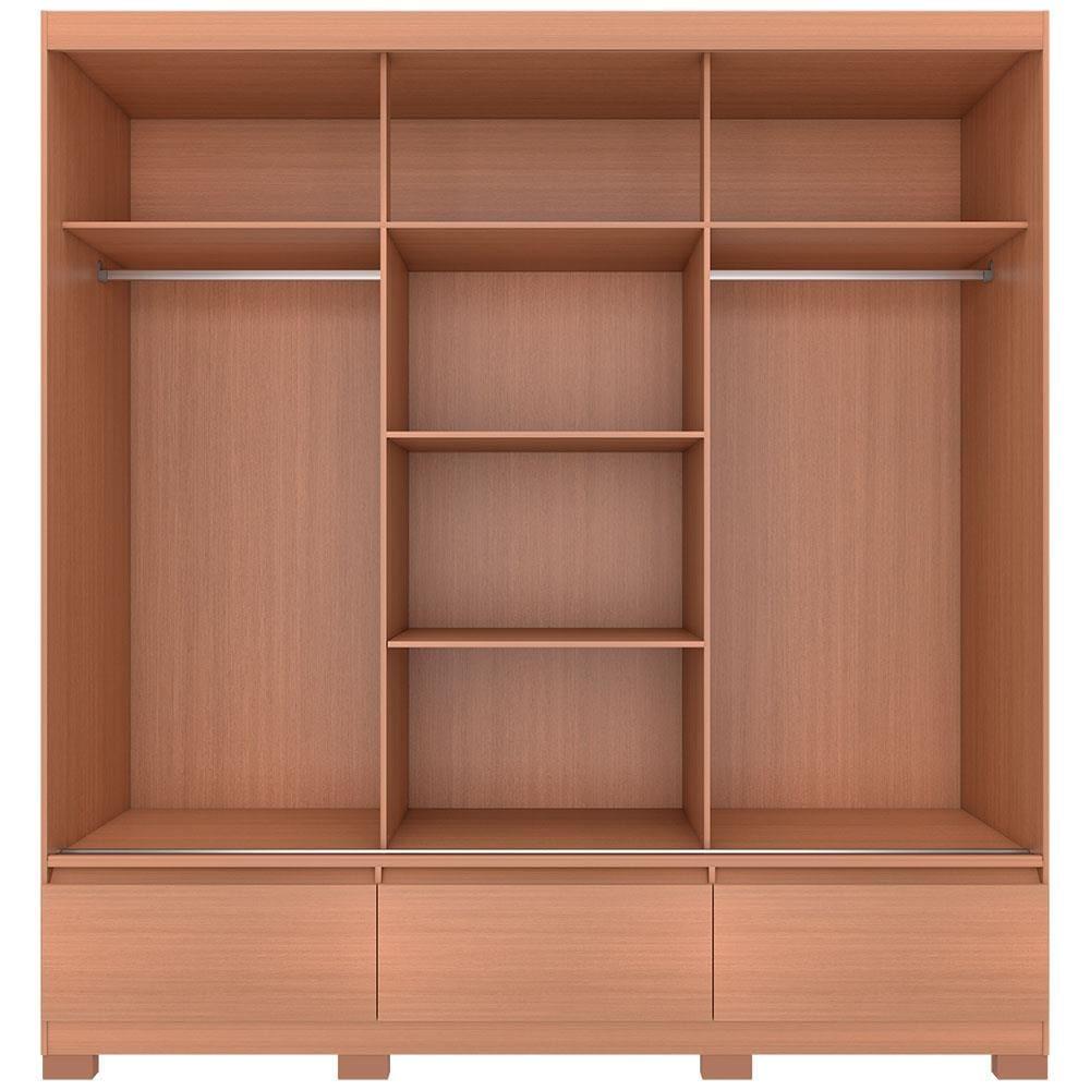 Guarda-Roupa Bartira Monza com 3 Portas de Correr e 3 Gavetas - 199,8cm de largura - 4
