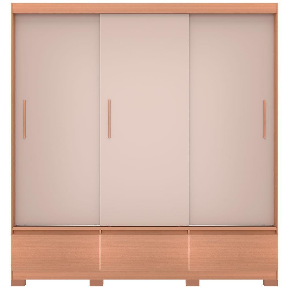Guarda-Roupa Bartira Monza com 3 Portas de Correr e 3 Gavetas - 199,8cm de largura - 2