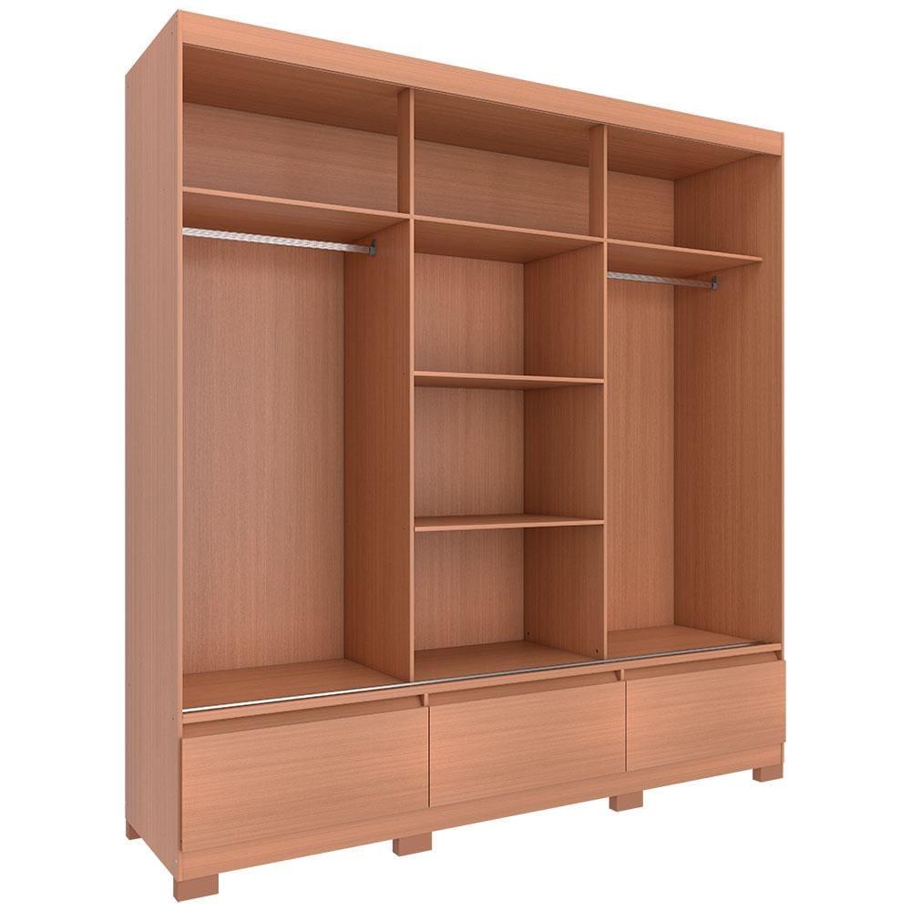 Guarda-Roupa Bartira Monza com 3 Portas de Correr e 3 Gavetas - 199,8cm de largura - 5