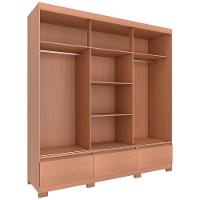 Guarda-Roupa Bartira Monza com 3 Portas de Correr e 3 Gavetas - 199,8cm de largura - 5