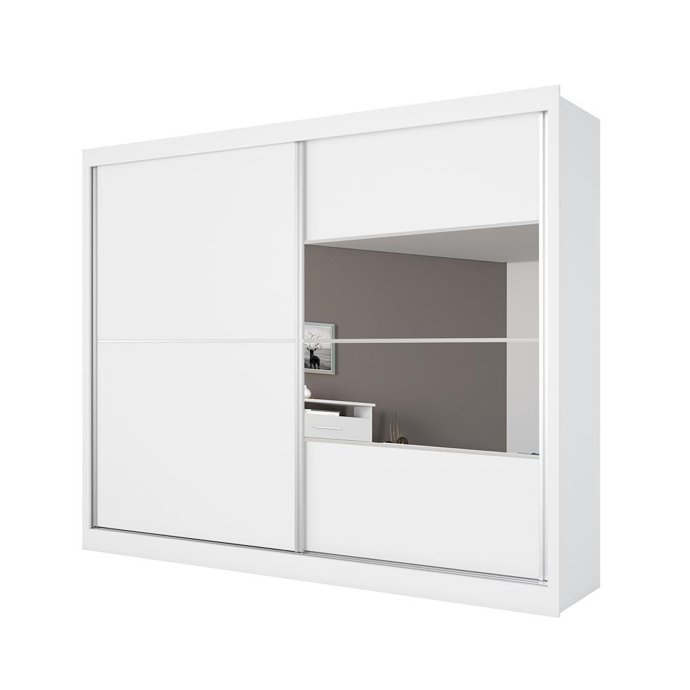 Guarda-Roupa Casal Móveis Europa Londres Flex com Espelho, 2 Portas de Correr e 4 Gavetas - 205cm de largura - 3