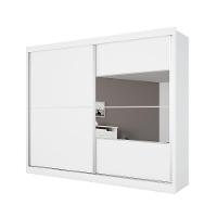 Guarda-Roupa Casal Móveis Europa Londres Flex com Espelho, 2 Portas de Correr e 4 Gavetas - 205cm de largura - 3
