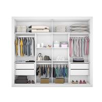 Guarda-Roupa Casal Móveis Europa Londres Flex com Espelho, 2 Portas de Correr e 4 Gavetas - 205cm de largura - 5