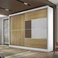 Guarda-Roupa Casal Móveis Europa Londres Flex com Espelho, 2 Portas de Correr e 4 Gavetas - 205cm de largura - 9