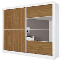 Guarda-Roupa Casal Móveis Europa Londres Flex com Espelho, 2 Portas de Correr e 4 Gavetas - 205cm de largura - 10