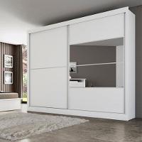 Guarda-Roupa Casal Móveis Europa Londres Flex com Espelho, 2 Portas de Correr e 4 Gavetas - 205cm de largura - 11