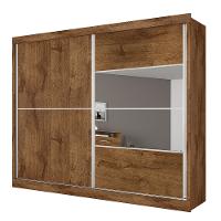 Guarda-Roupa Casal Móveis Europa Londres Flex com Espelho, 2 Portas de Correr e 4 Gavetas - 205cm de largura - 3