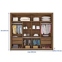 Guarda-Roupa Casal Móveis Europa Londres Flex com Espelho, 2 Portas de Correr e 4 Gavetas - 205cm de largura - 7