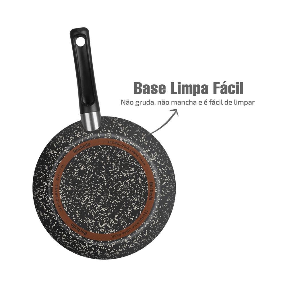Frigideira Francesa Rochedo Stone Pro com Revestimento Antiaderente - 28 cm - 6