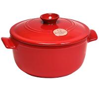 Caçarola com Tampa 2,5 L Emile Henry em Cerâmica Vermelha - 22 cm - 1