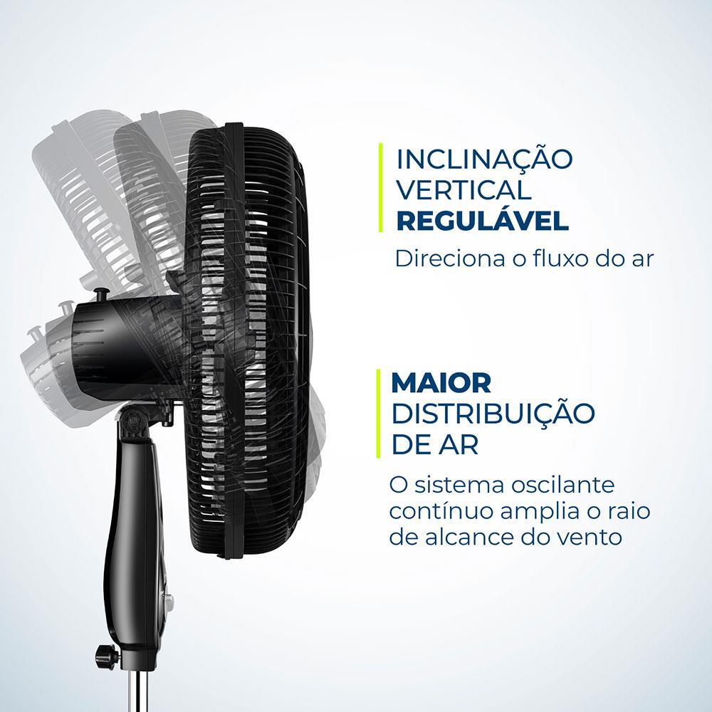 Ventilador de Coluna Mondial VTX-40C-8P 40 cm com 3 Velocidades - Preto - 6