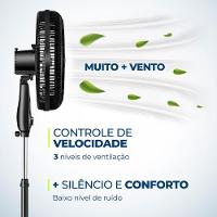 Ventilador de Coluna Mondial VTX-40C-8P 40 cm com 3 Velocidades - Preto - 3