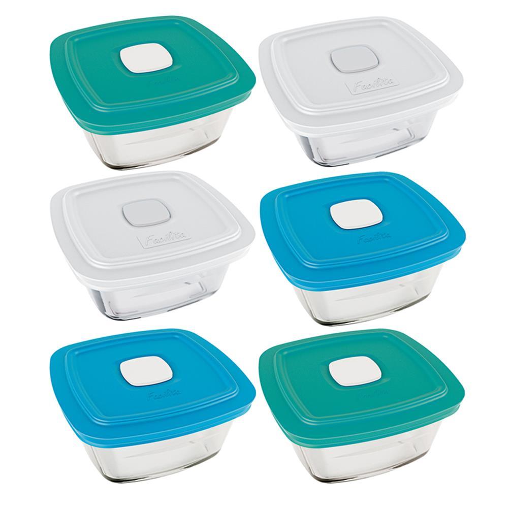 Conjunto de Potes Marinex Facilita Vap em Vidro 1 L - 6 Peças - 1