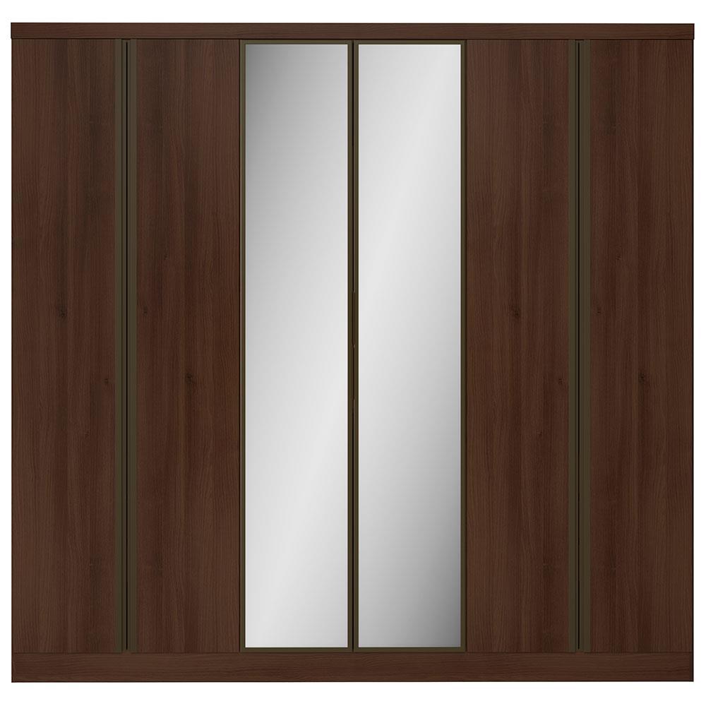 Guarda-Roupa Casal Bartira Monte Rei com Espelho, 6 Portas, 6 Gavetas - 238cm de largura - 2