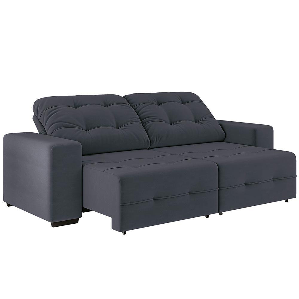 Sofá 4 Lugares Linoforte Bonno Retrátil e Reclinável Revestido em Tecido Suede - 230cm de Largura - 6