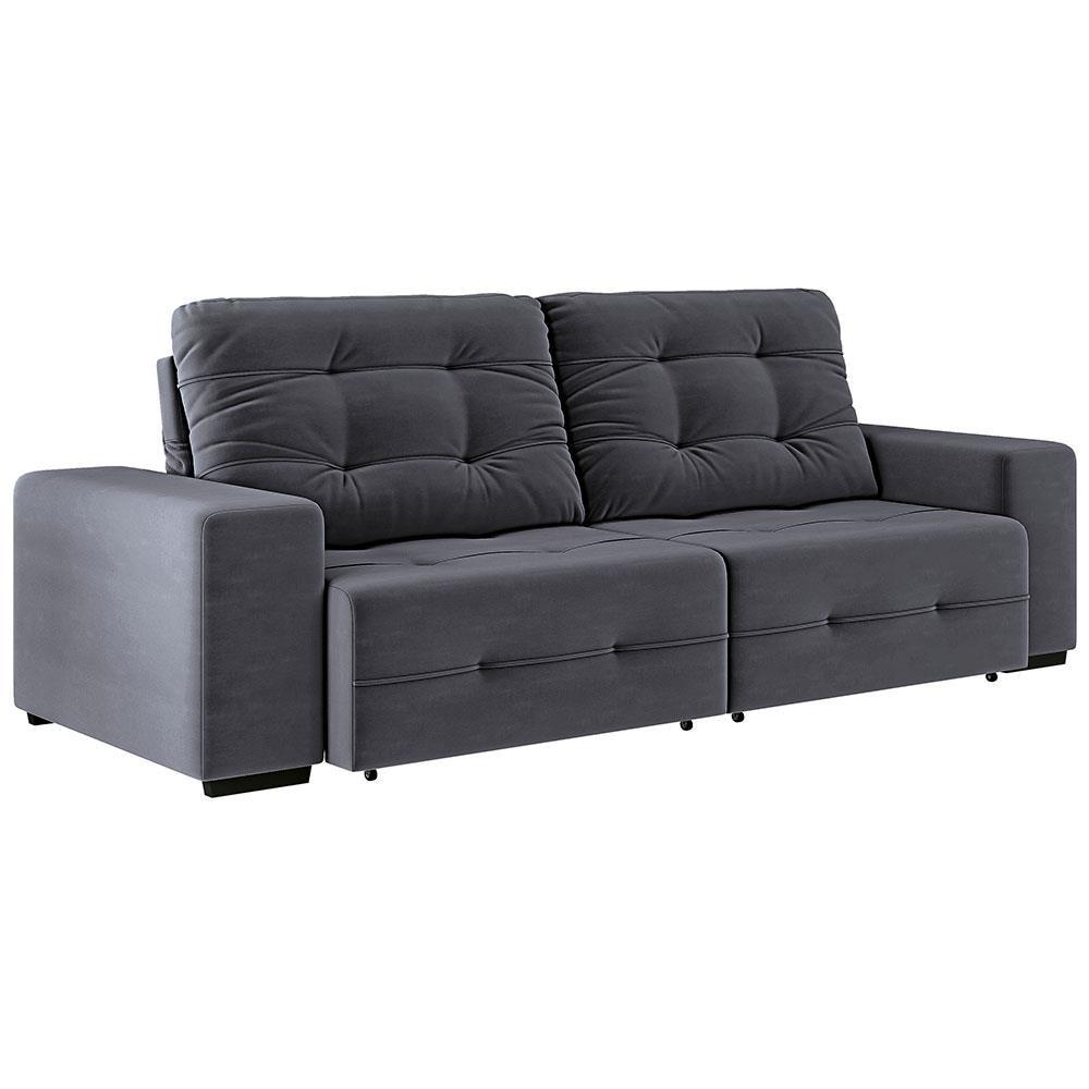 Sofá 4 Lugares Linoforte Bonno Retrátil e Reclinável Revestido em Tecido Suede - 230cm de Largura - 8