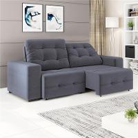 Sofá 4 Lugares Linoforte Bonno Retrátil e Reclinável Revestido em Tecido Suede - 230cm de Largura - 2