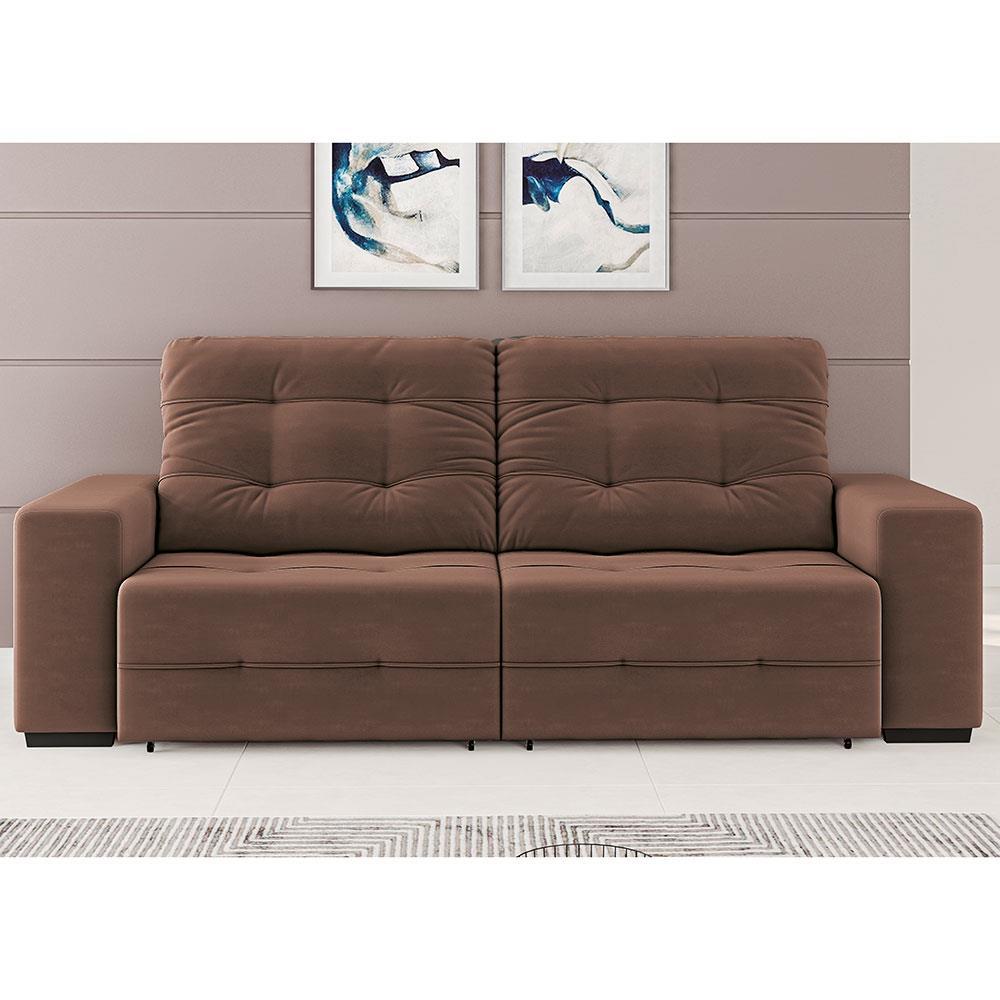 Sofá 4 Lugares Linoforte Bonno Retrátil e Reclinável Revestido em Tecido Suede - 230cm de Largura - 5