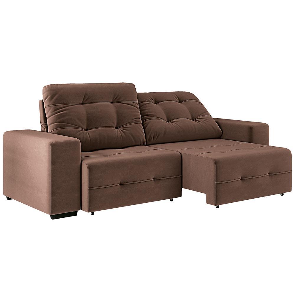 Sofá 4 Lugares Linoforte Bonno Retrátil e Reclinável Revestido em Tecido Suede - 230cm de Largura - 7
