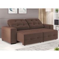 Sofá 4 Lugares Linoforte Bonno Retrátil e Reclinável Revestido em Tecido Suede - 230cm de Largura - 1