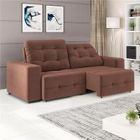 Sofá 4 Lugares Linoforte Bonno Retrátil e Reclinável Revestido em Tecido Suede - 230cm de Largura - 2