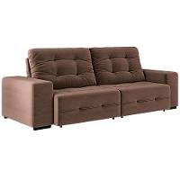 Sofá 4 Lugares Linoforte Bonno Retrátil e Reclinável Revestido em Tecido Suede - 230cm de Largura - 8