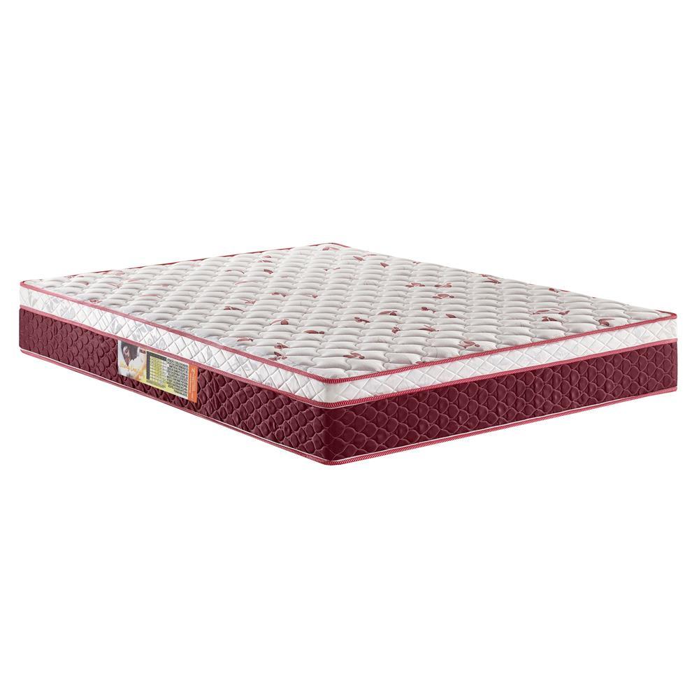Colchão de Casal Hellen Strong One Face Espuma D45 24x138x188 cm - Vermelho e Branco - 1