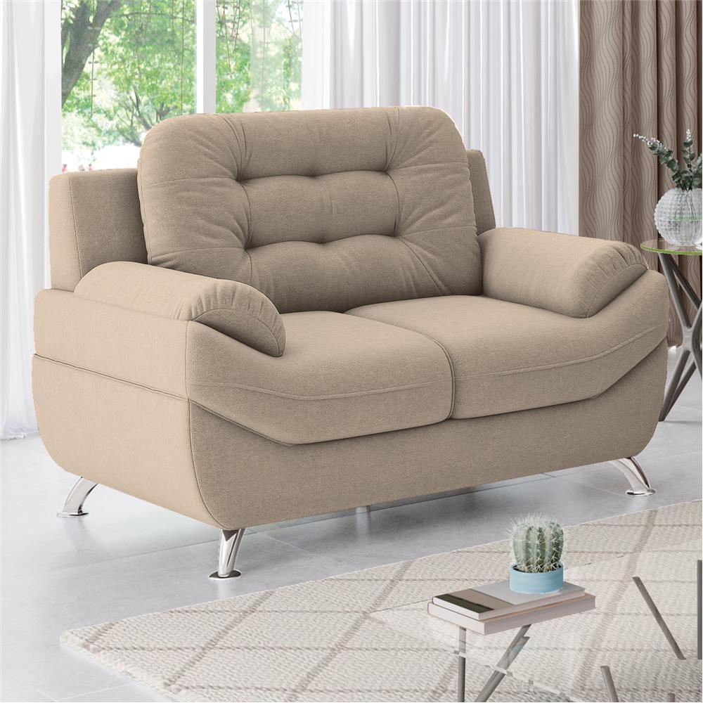 Sofá 2 Lugares Linoforte Mercury Revestido em Tecido Suede - 150cm de largura - 2