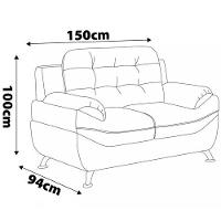 Sofá 2 Lugares Linoforte Mercury Revestido em Tecido Suede - 150cm de largura - 4