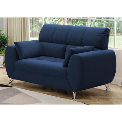 Sofá de 2 Lugares Linoforte Bélgica com 154 cm de Largura e Revestido em Tecido Suede
