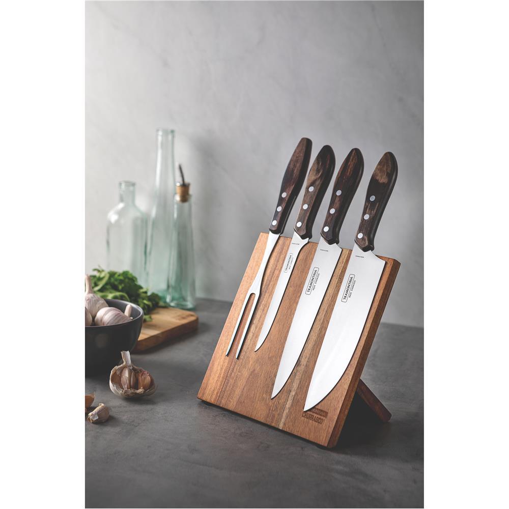 Conjunto para Churrasco Tramontina em Aço Inox e Madeira Polywood Castanho – 5 Peças - 2
