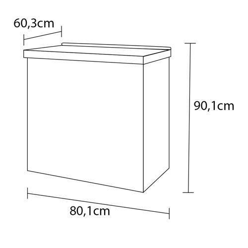 Balcão Cooktop Bartira Linea 5 Bocas com 1 Gaveta e 1 Porta Basculante - 80,1cm de largura - 3