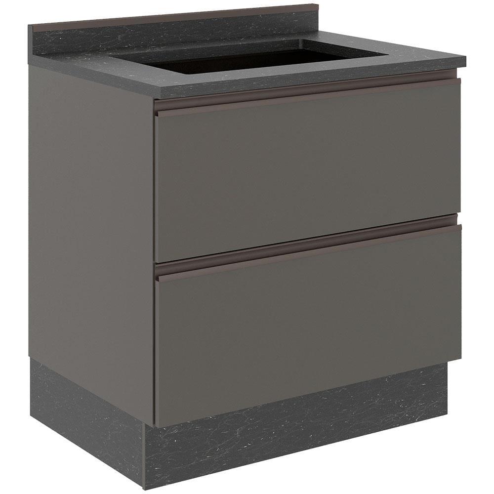 Balcão Cooktop Bartira Linea 5 Bocas com 1 Gaveta e 1 Porta Basculante - 80,1cm de largura - 1