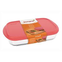 Lasanheira Refratária Retangular Sempre em Vidro Sodacal com Tampa Plástica – 39 cm - 1