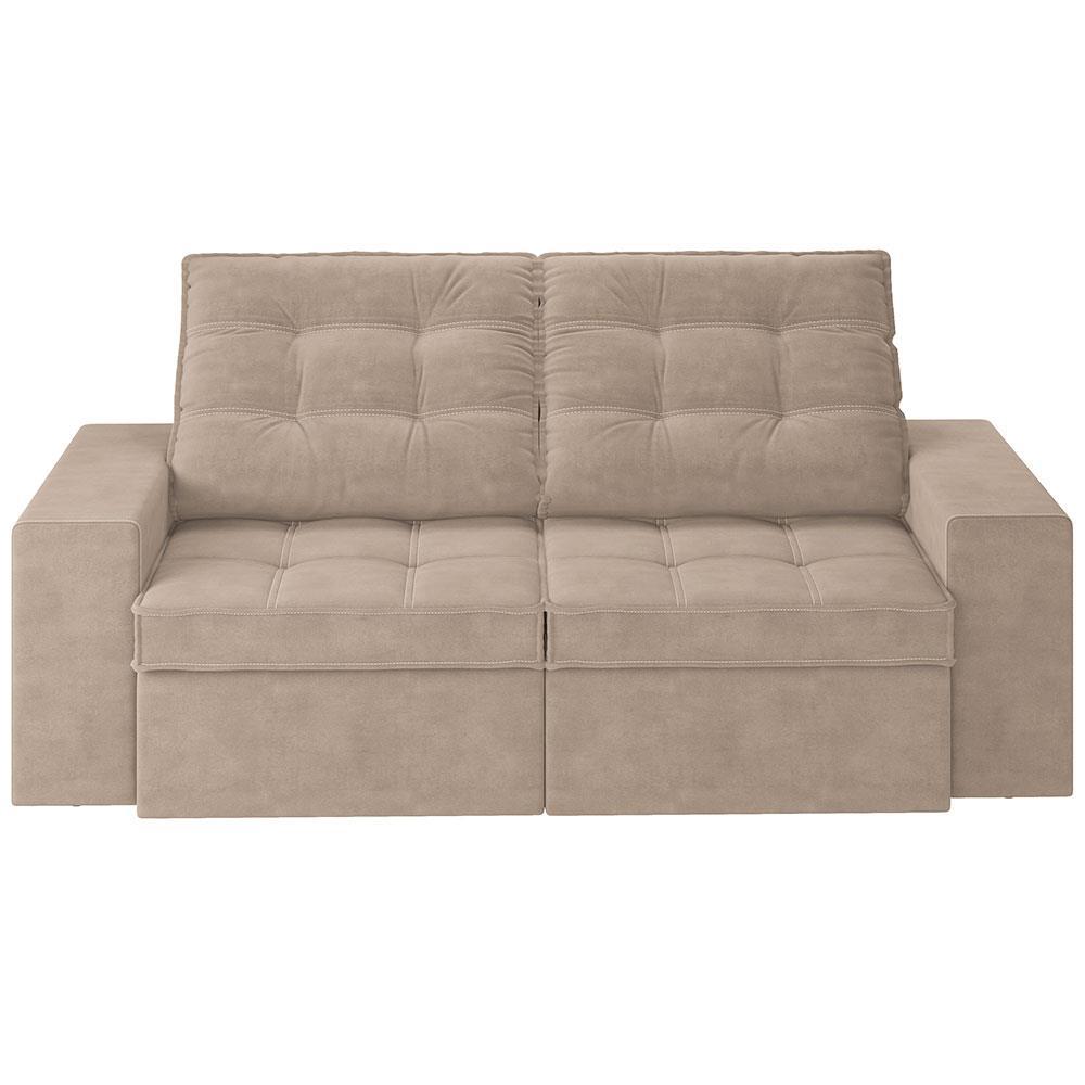 Sofá 3 Lugares Luizzi Monet com Assento Retrátil e Reclinável, Revestido em Veludo - 191cm de Largura - 3