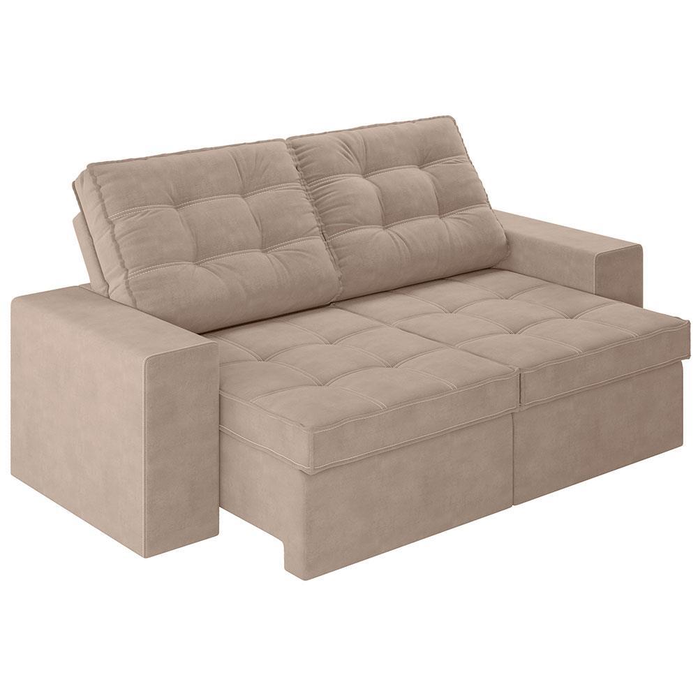 Sofá 3 Lugares Luizzi Monet com Assento Retrátil e Reclinável, Revestido em Veludo - 191cm de Largura - 5